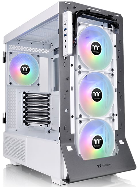 Thermaltake Ceres 500 Snow Edition Mid Tower E-ATX Computer Case with  Tempered Glass Side Panel; 4 Preinstalled 140mm PWM ARGB Fans; Rotational  PCIe